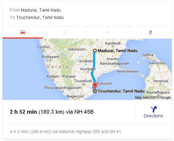 Madurai to Tiruchendur Distance_classiblogger