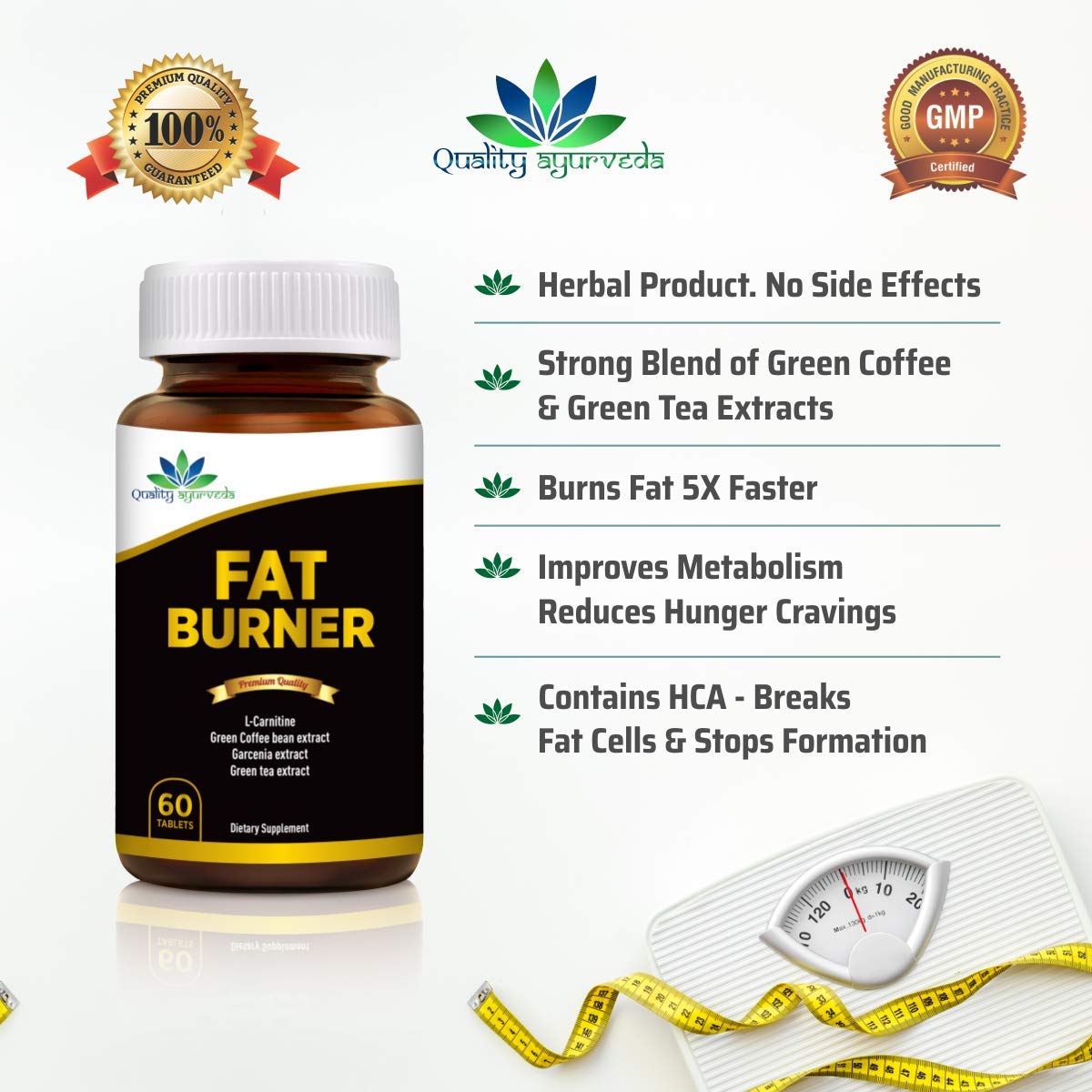 Ayurveda Fat Burner with Green Coffee + Green Tea + Garcinia Cambogia