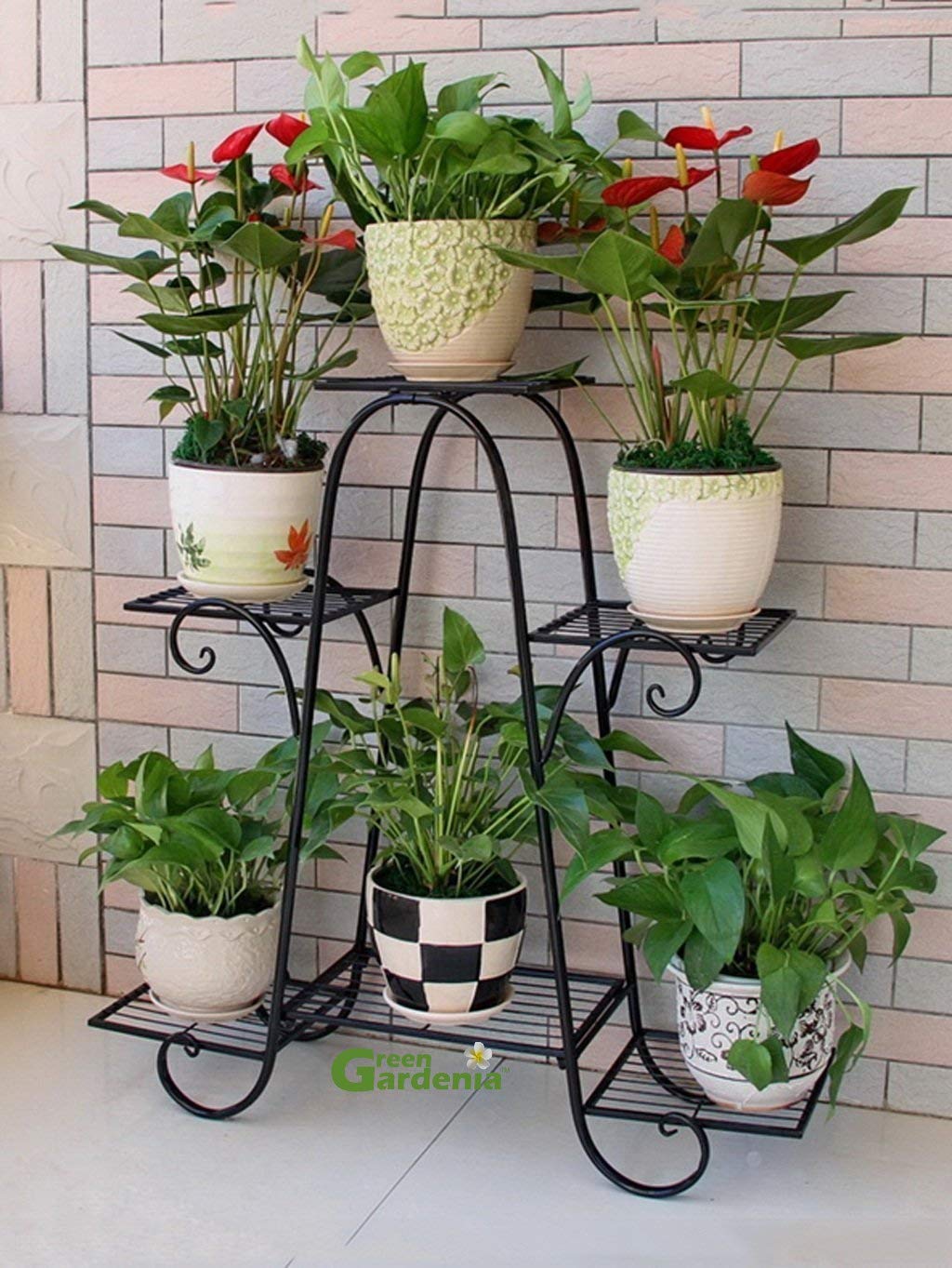 Green Gardenia Iron Plant Stand-CLASSIBLOGGER