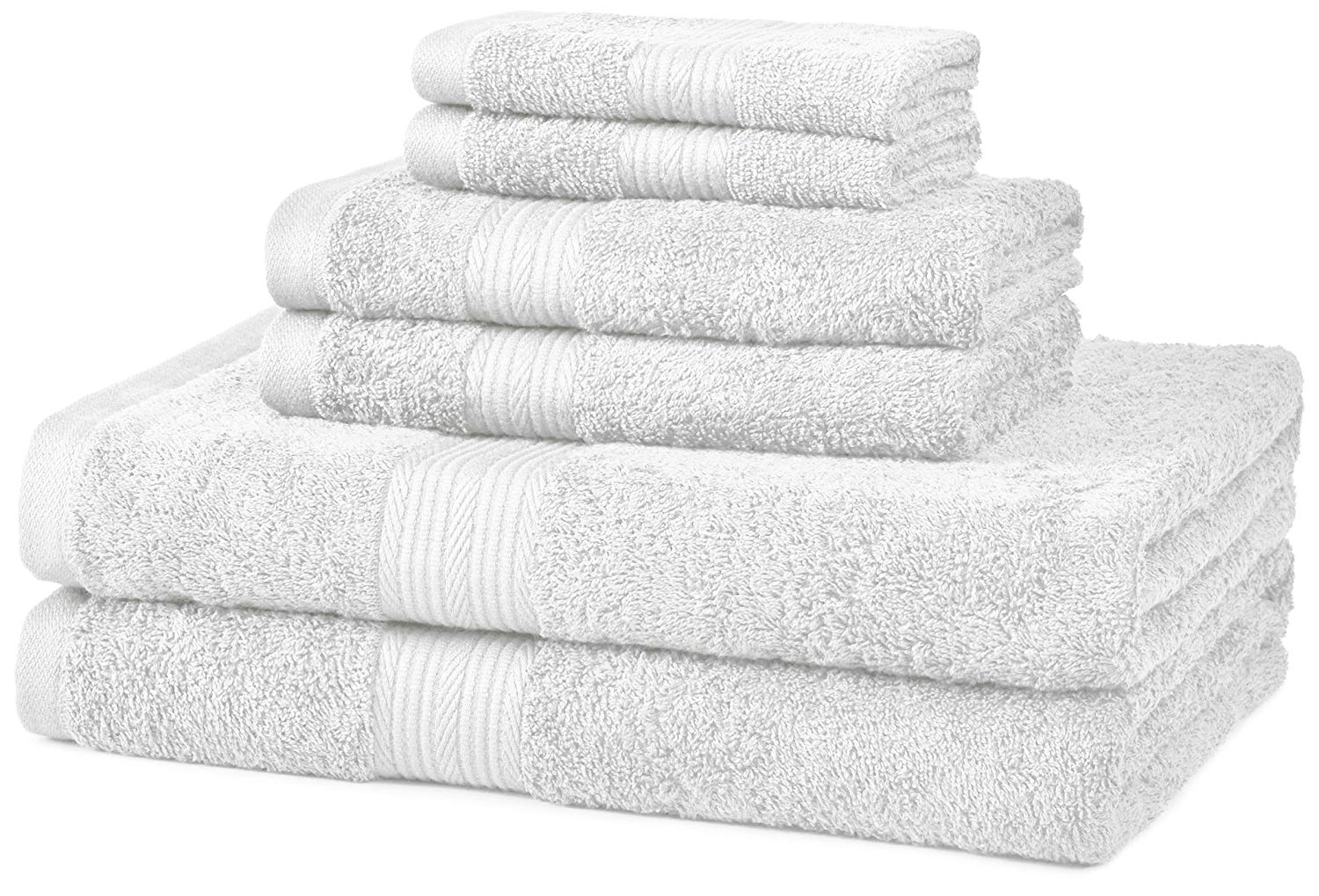 AmazonBasics Fade-Resistant Cotton 6-Piece Towel Set-CLASSIBLOGGER