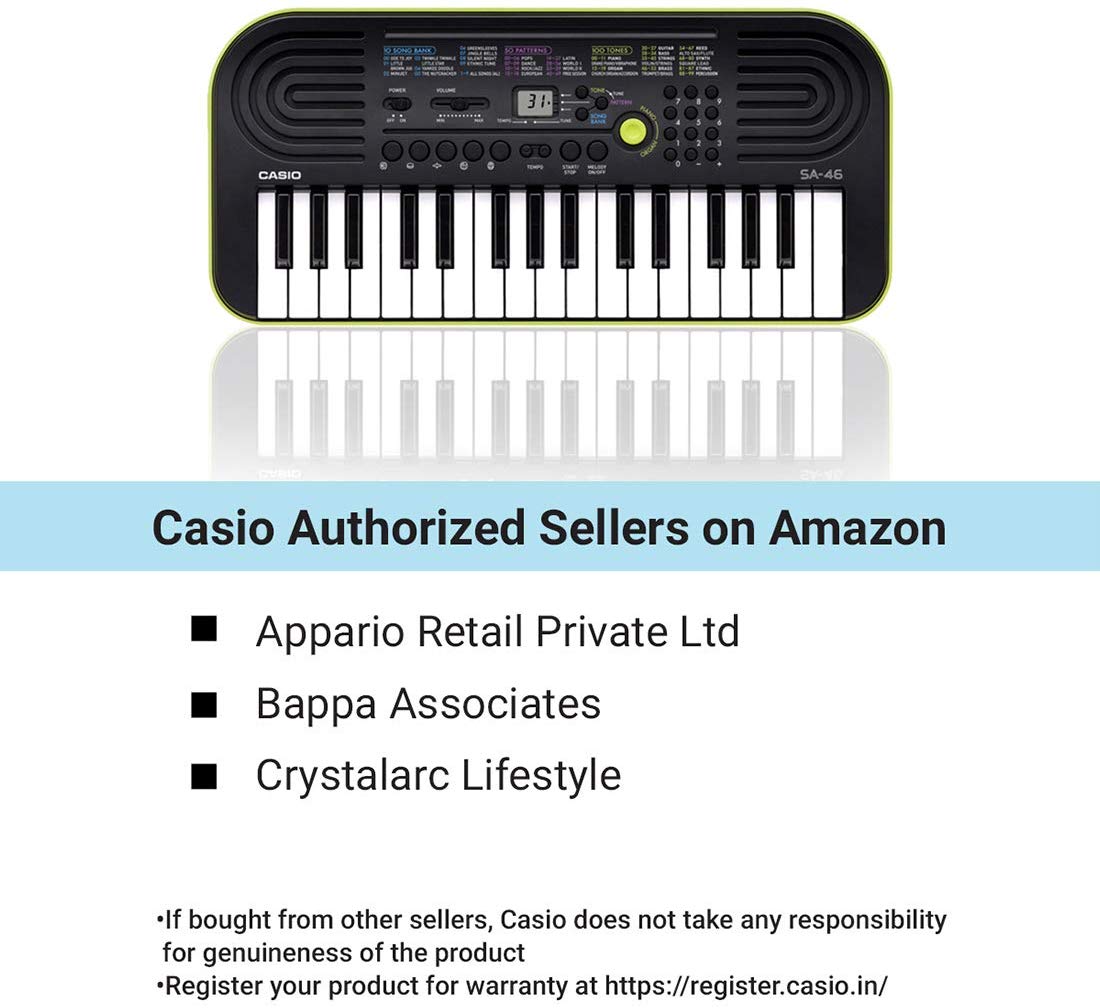 Casio SA46 Mini Portable Keyboard with Free Rudra Stationery Box-CLASSIBLOGGER