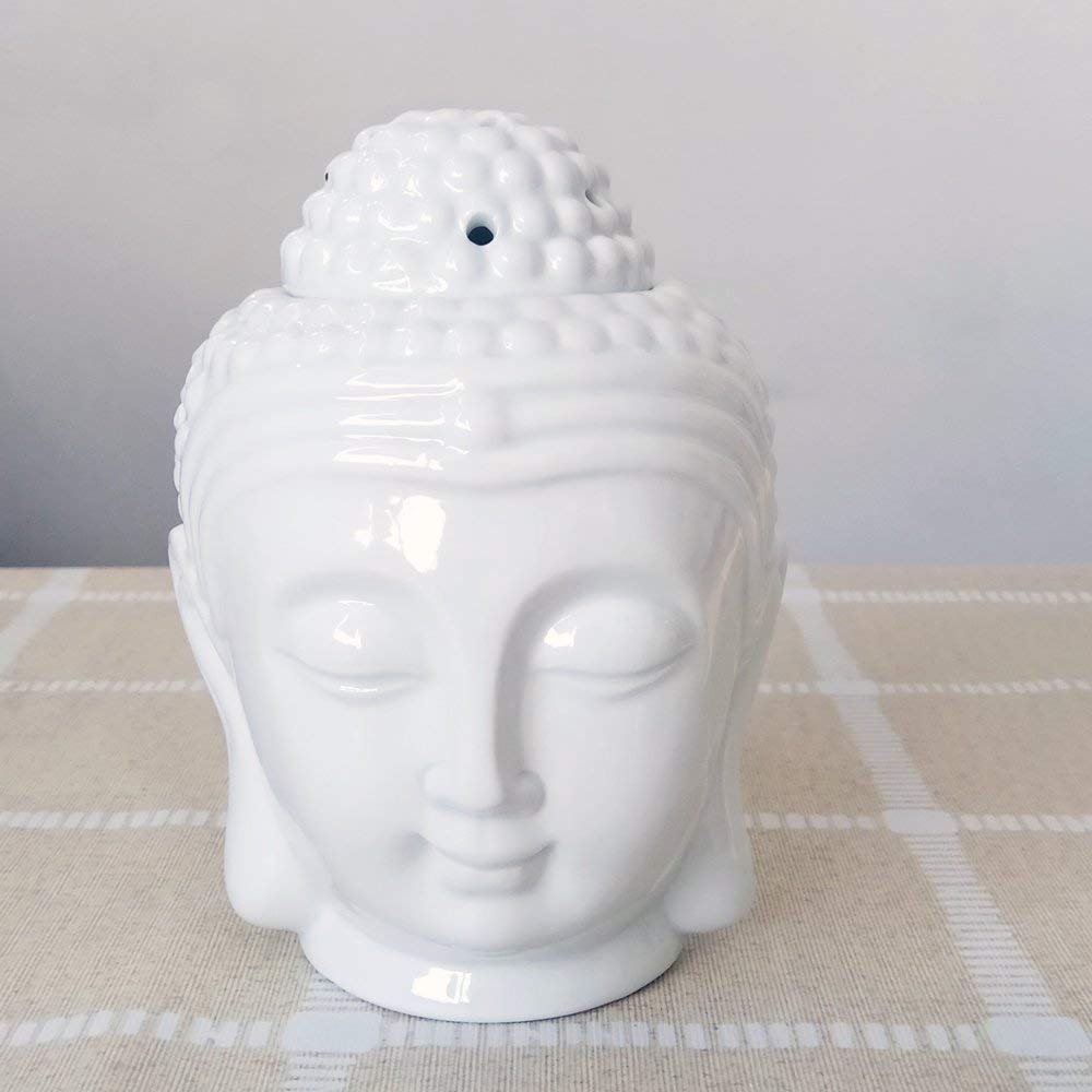 PeepalComm Creative Buddha Head Ceramic Oil Burner-classiblogger