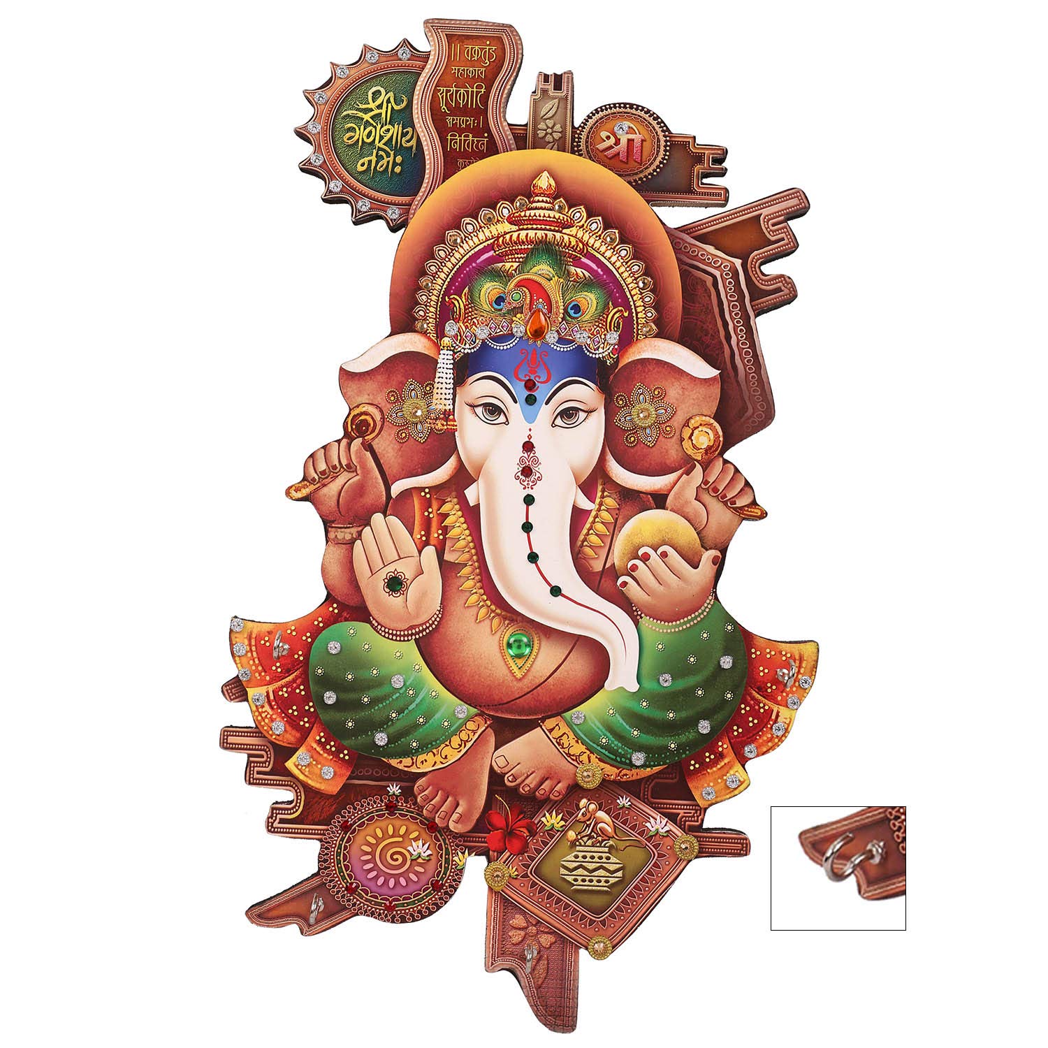 Ratash Wooden Ganesha Key Holder-CLASSIBLOGGER