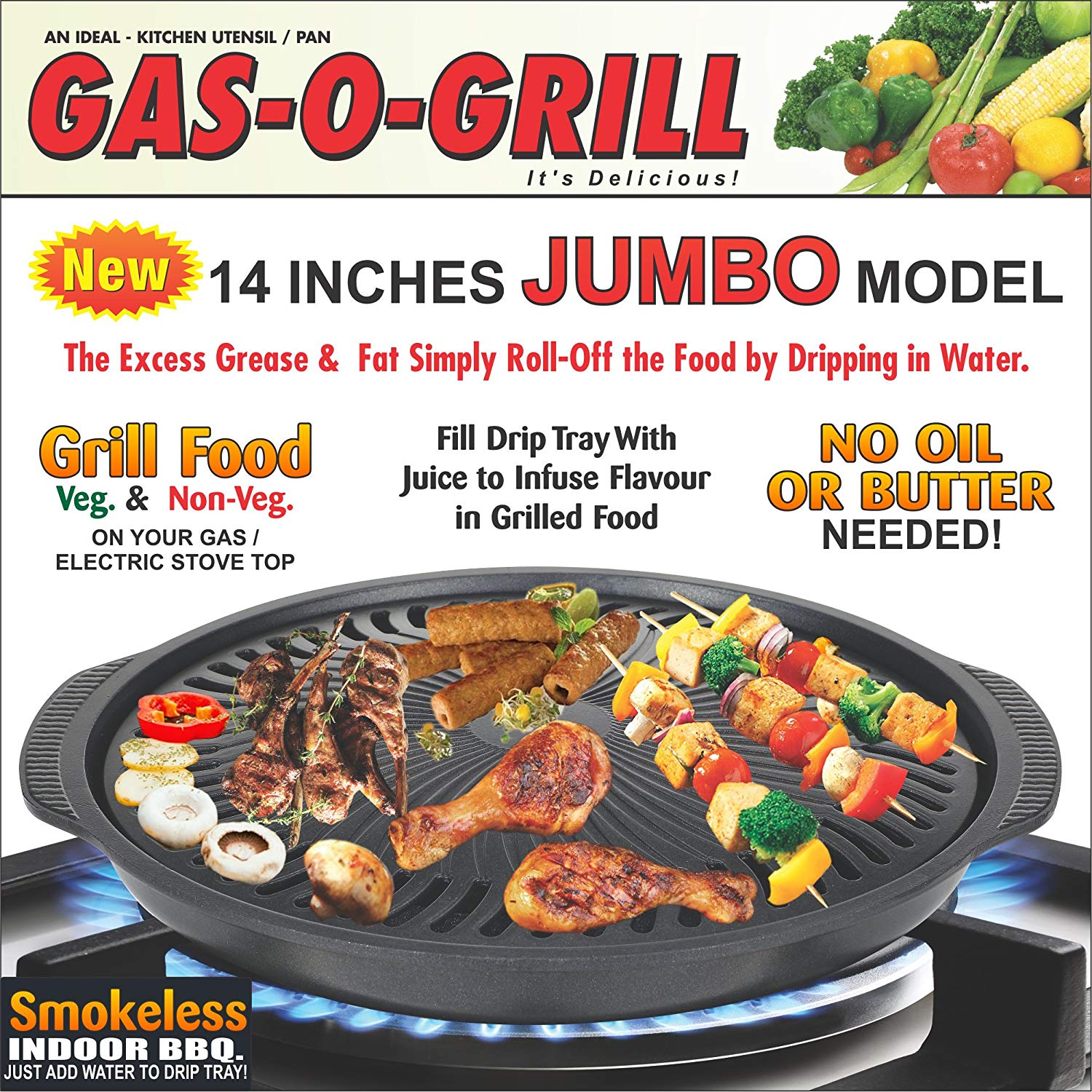 STEEMO 14-inch Aluminium Smokeless BBQ Grill-CLASSIBLOGGER