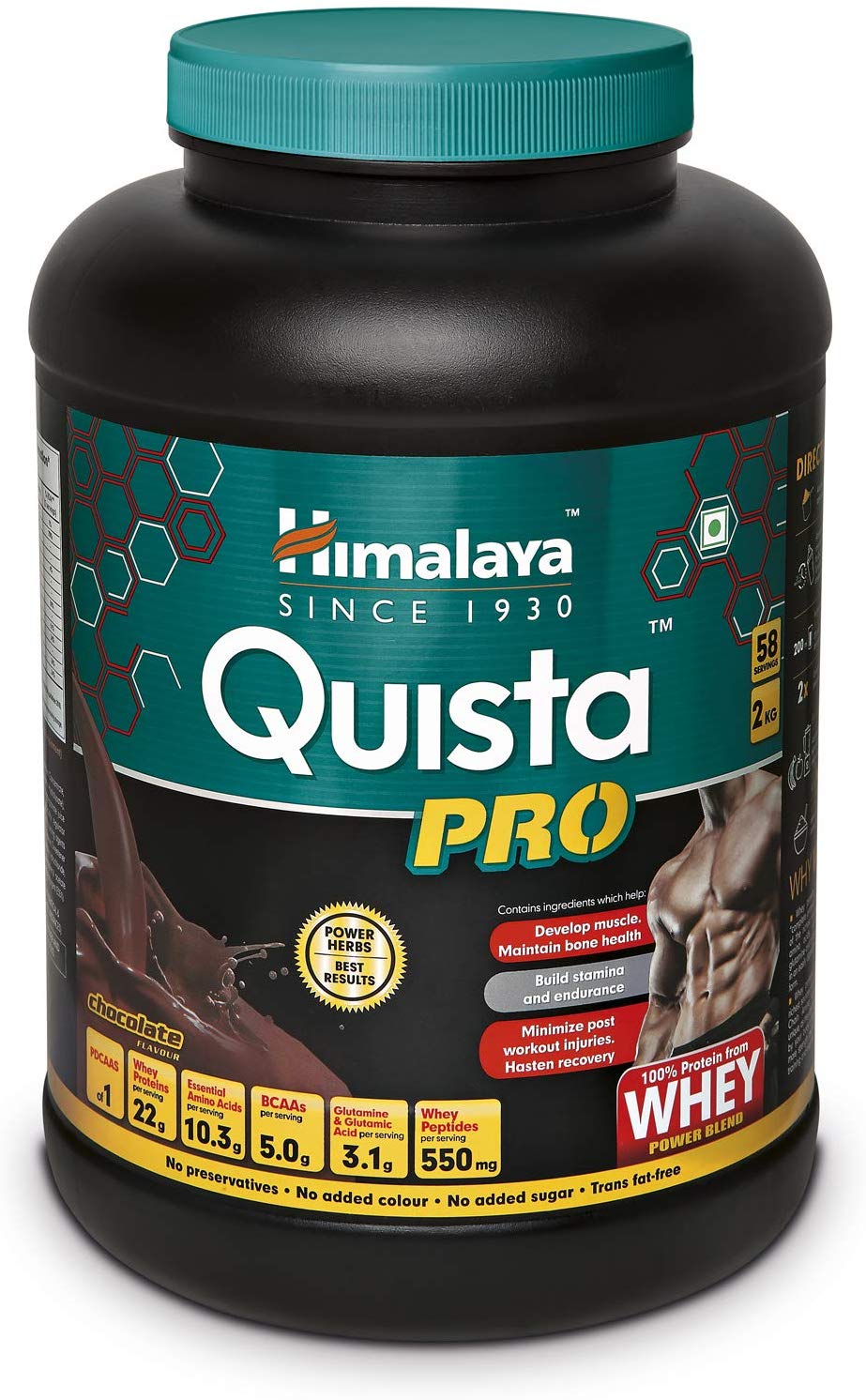Himalaya Quista Pro Advanced Whey Protein Powder - 2 kg (Chocolate)-CLASSIBLOGGER