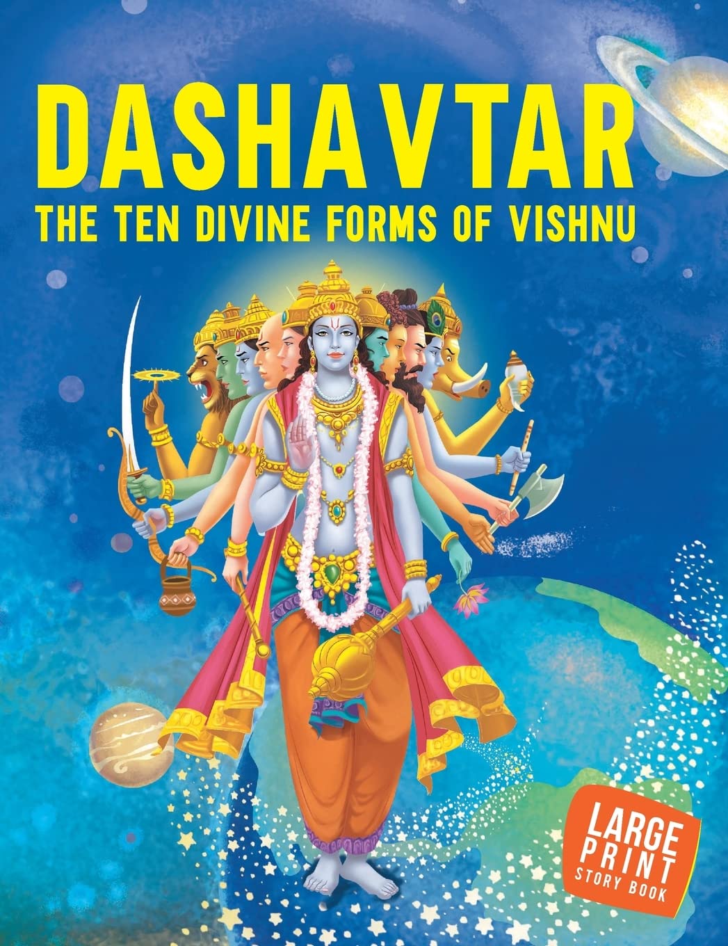 Large Print - Dashavtar The Ten Divine forms of Vishnu -Indian Mythology - classiblogger