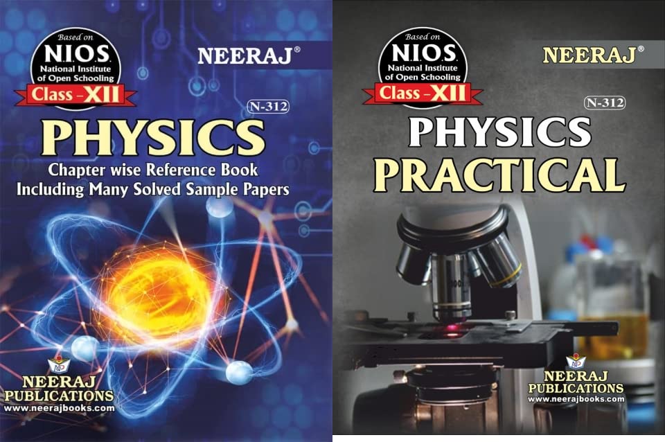 NIOS Physics (312) Practical Physics English Medium Set Of 2 Books Class 12 Chapter Wise Ref Guide Books With manual-sri durga school madurai-nios school near madurai