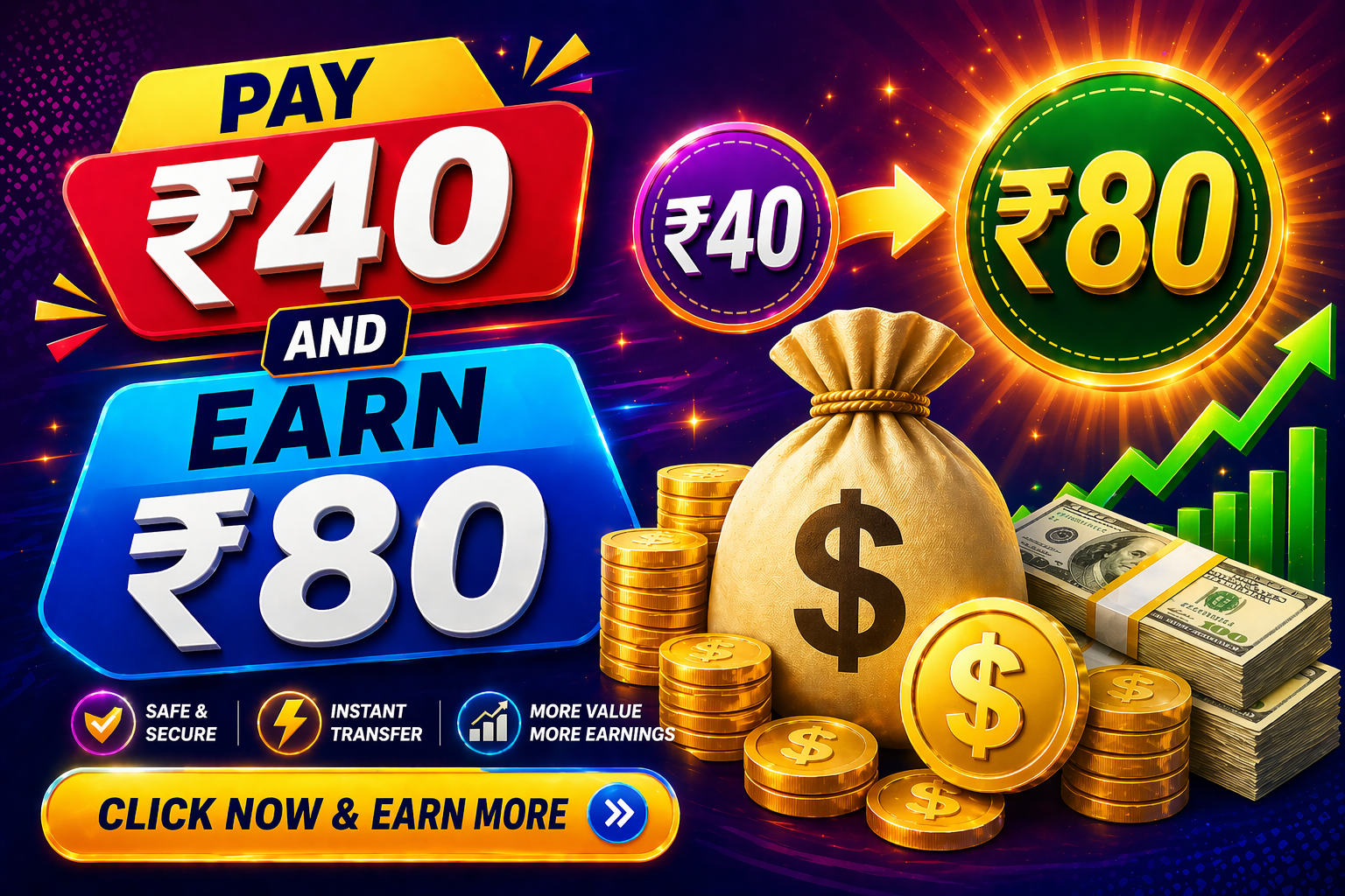Pay Rs 40 & Earn Rs 80