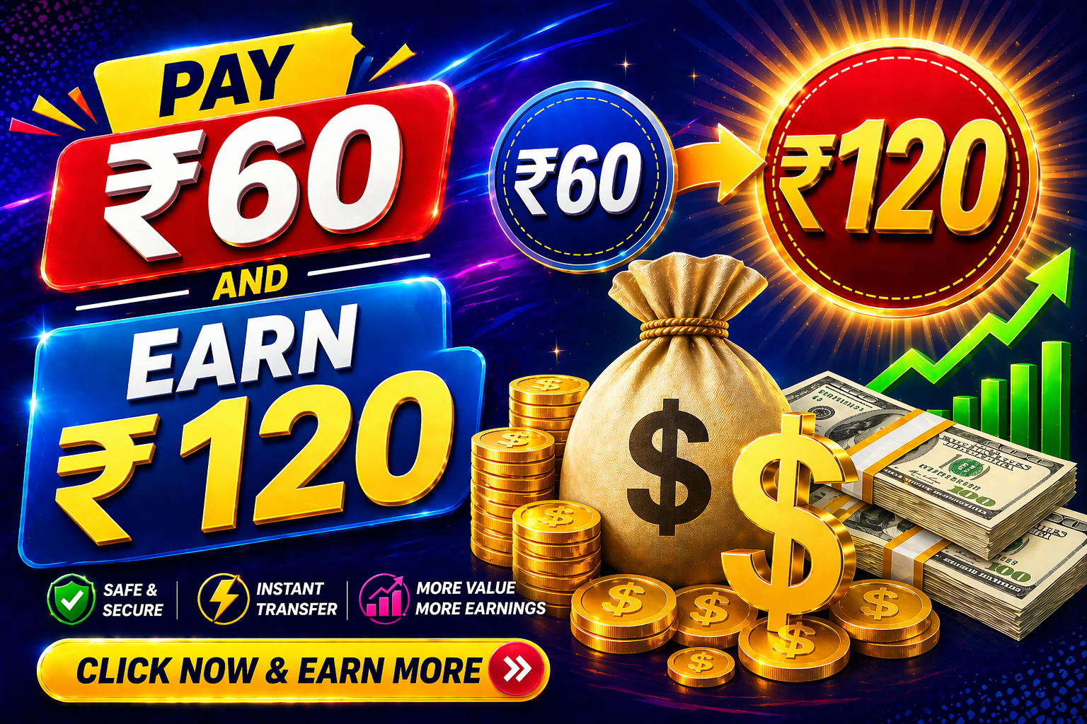 Pay Rs 60 & Earn Rs 120