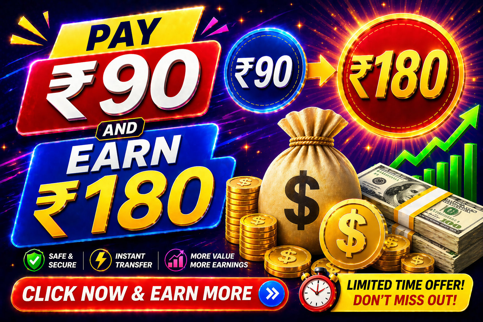 Pay Rs 90 & Earn Rs 180